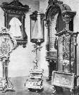 St. Therese: The christening dress, her veil, carmelite robe, her shoes, and her hair cut at 16 years old, flowers that Therese laid out in front of the statue of Our Lady, crown of cornflowers braided in her last days of her disease
